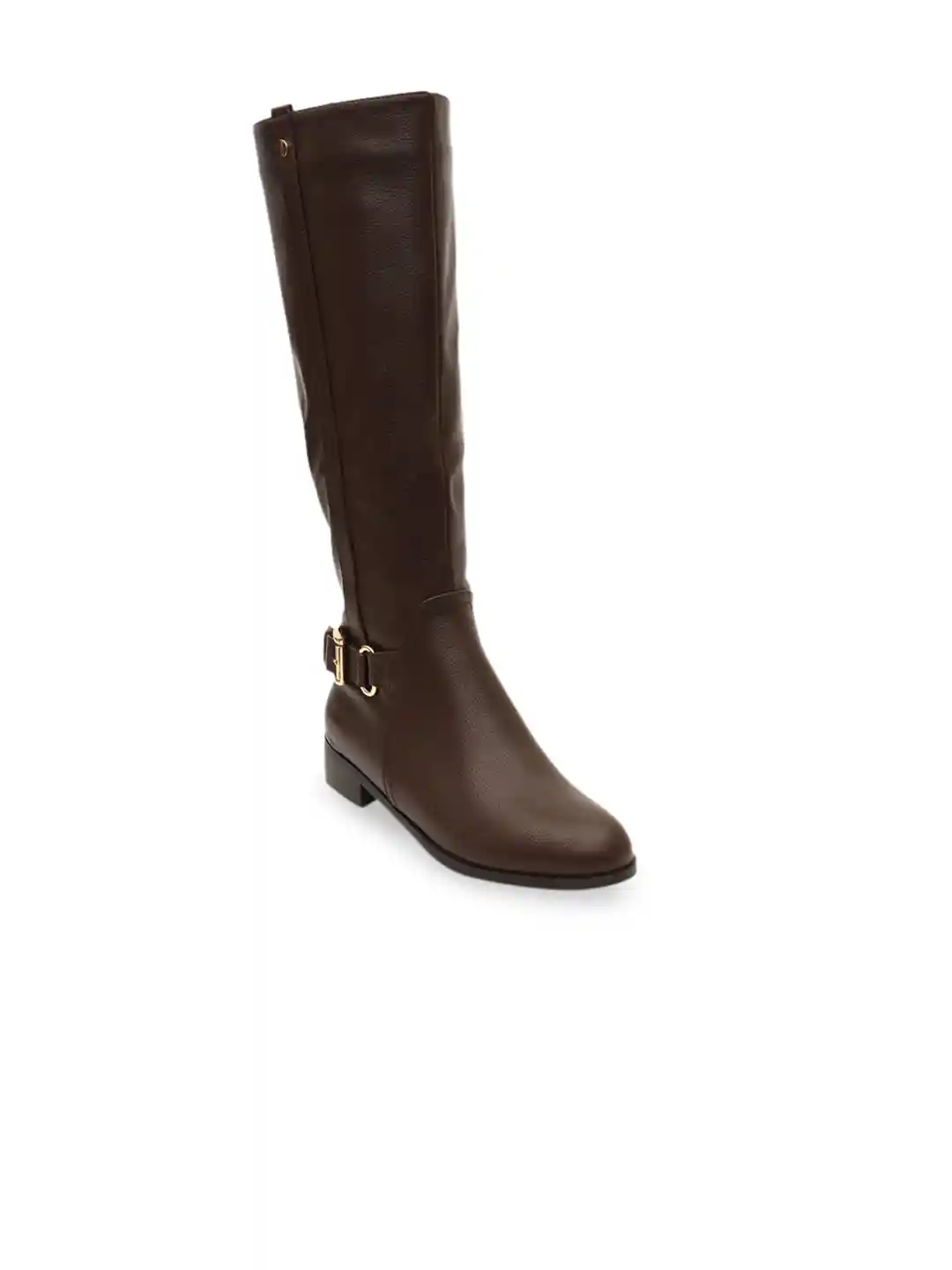 Buy ROSSO BRUNELLO Women Brown Solid Leather High-Top Flat Boots