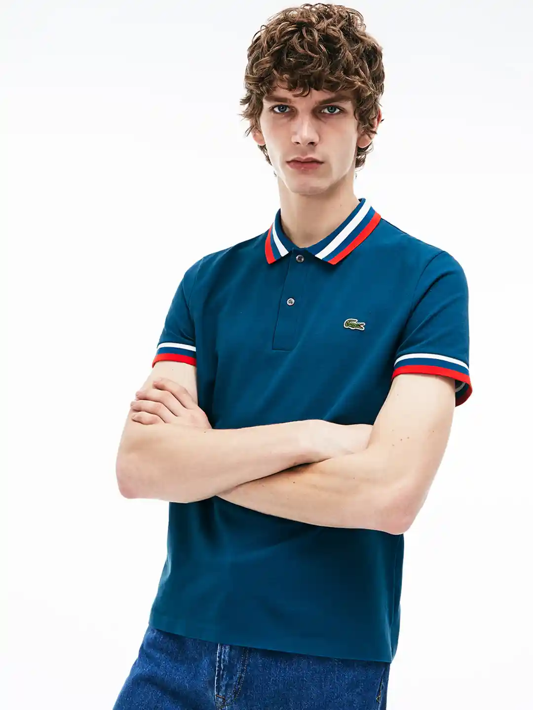 Buy Lacoste Men Blue Solid Polo Collar T-shirt Tshirts for Men