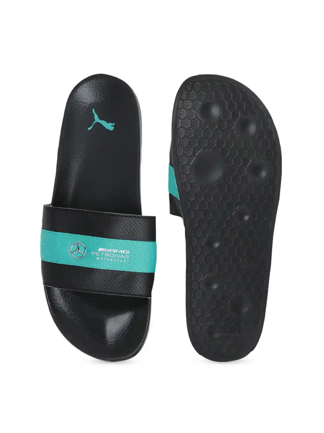 Buy PUMA Motorsport Men Black \u0026 Blue MAPM Leadcat Striped Sliders - Flip  Flops for Unisex 8757737 | Myntra