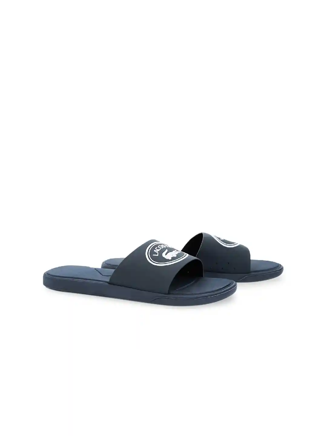 Buy Lacoste Men Navy Blue Printed Sliders Flip Flops for Men