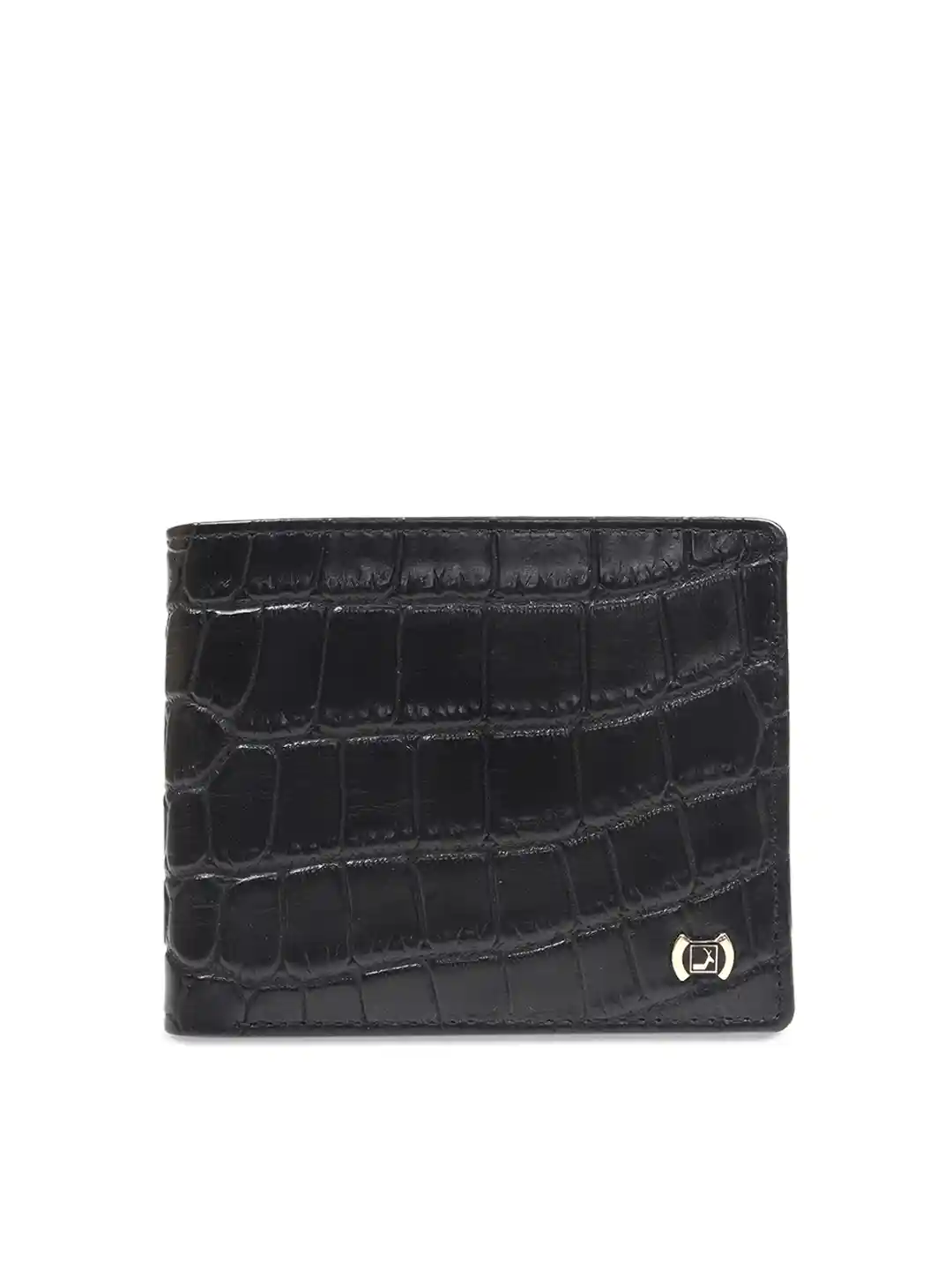 Buy Da Milano Men Black Textured Two Fold Leather Wallet Wallets