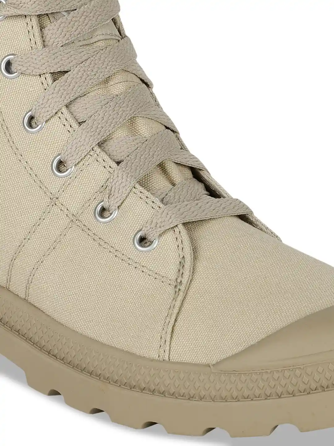 Buy PALLADIUM Men Beige Solid Mid-Top Flat Boots Boots for Men