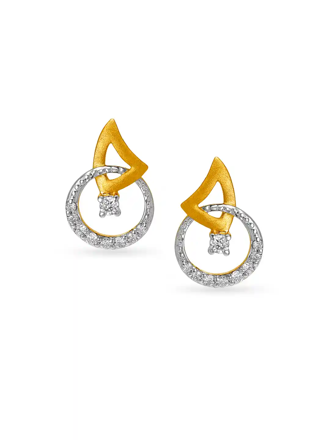 Buy Mia by Tanishq 14KT Yellow Gold Diamond Stud Earrings