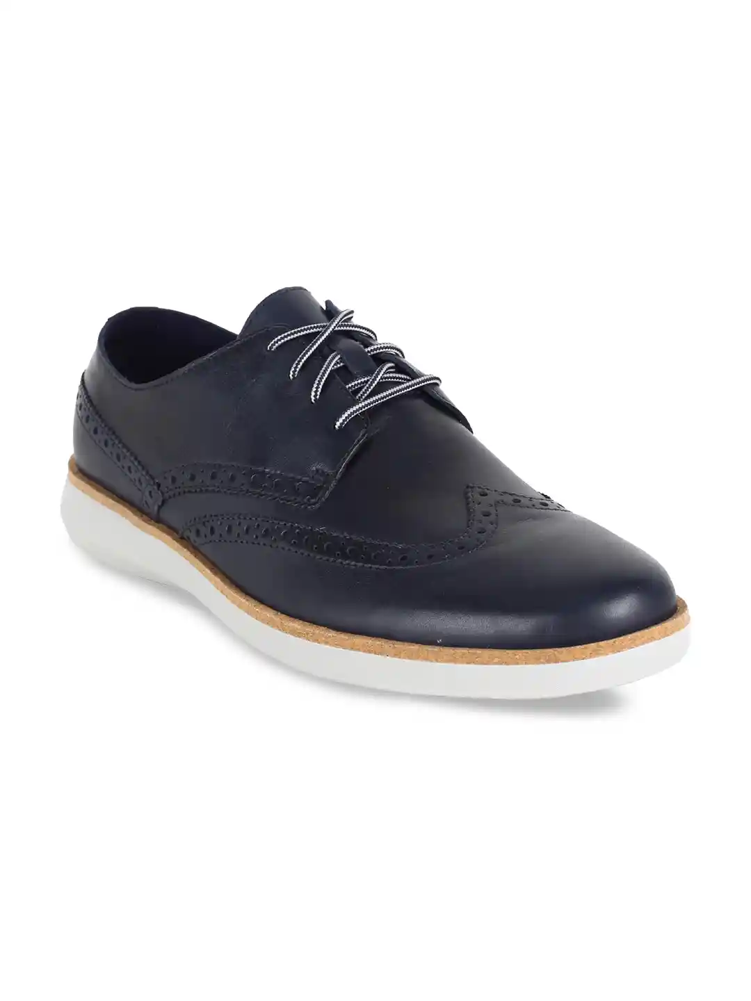 Buy Clarks Men Navy Blue Fairford Walk Casual Leather Brogues