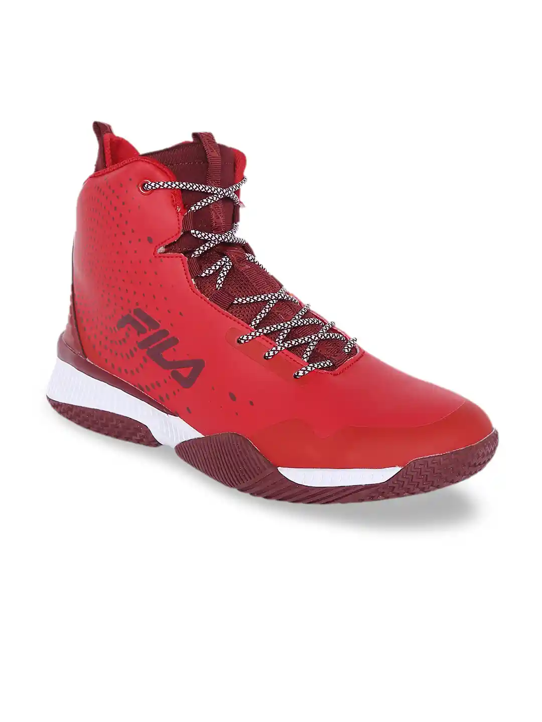 Buy FILA Men Red Synthetic Mid-Top Basketball Shoes Sports Shoes
