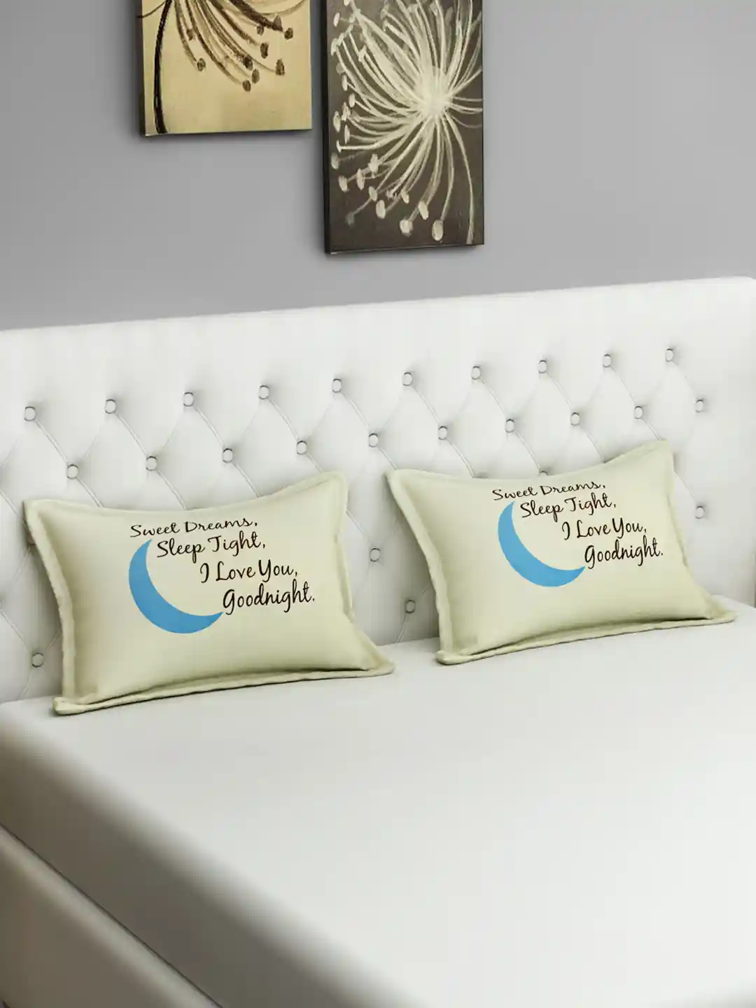 Buy SWAYAM Set of Cream-Coloured Brown Sweet Dreams Graffiti