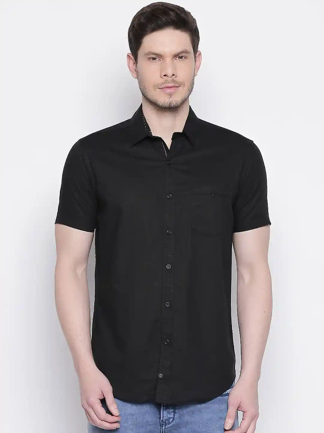 Buy Mufti Men Black Original Slim Fit Solid Casual Shirt Shirts
