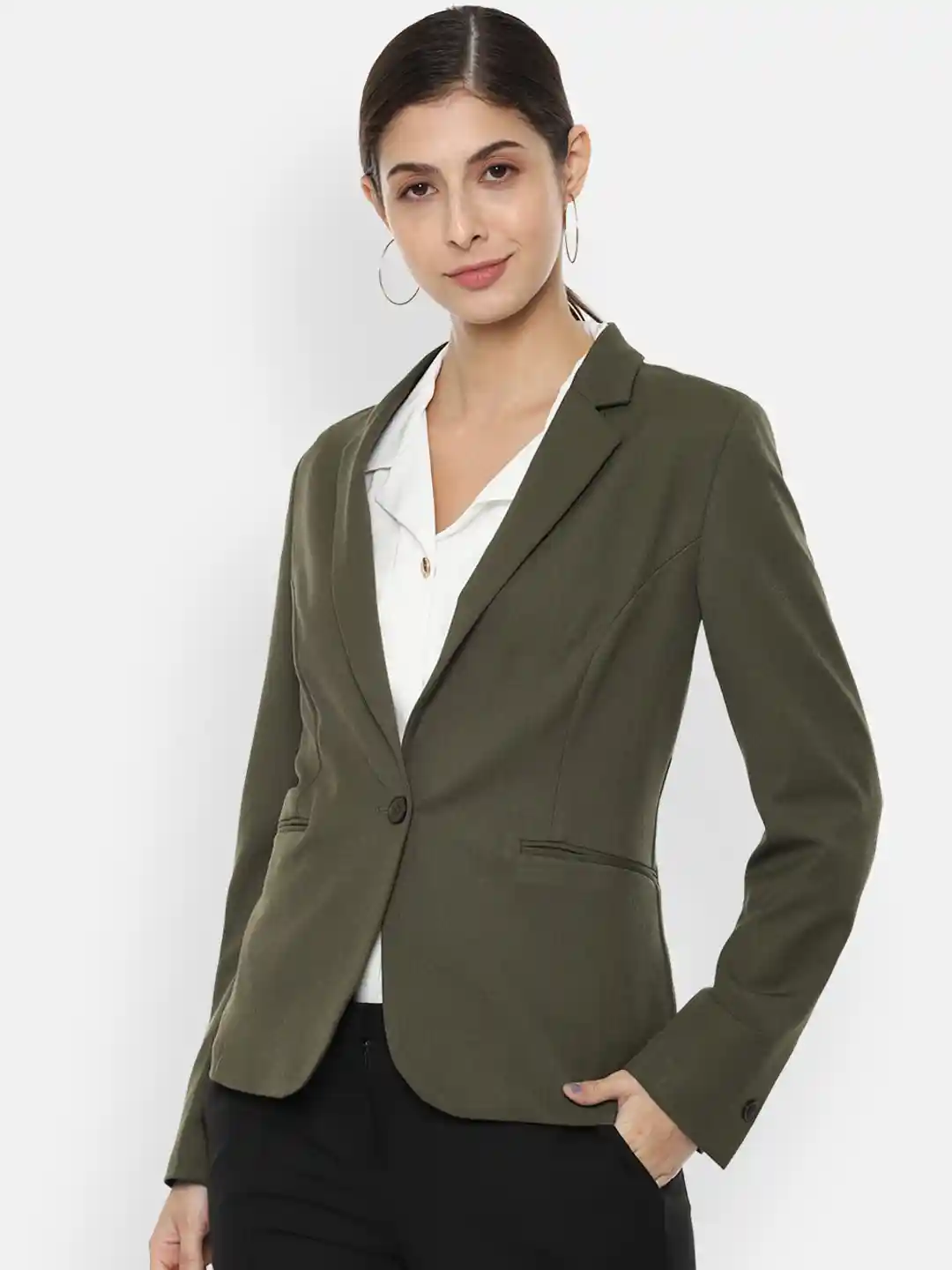 Buy Van Heusen Woman Olive Green Formal Blazer Blazers for Women