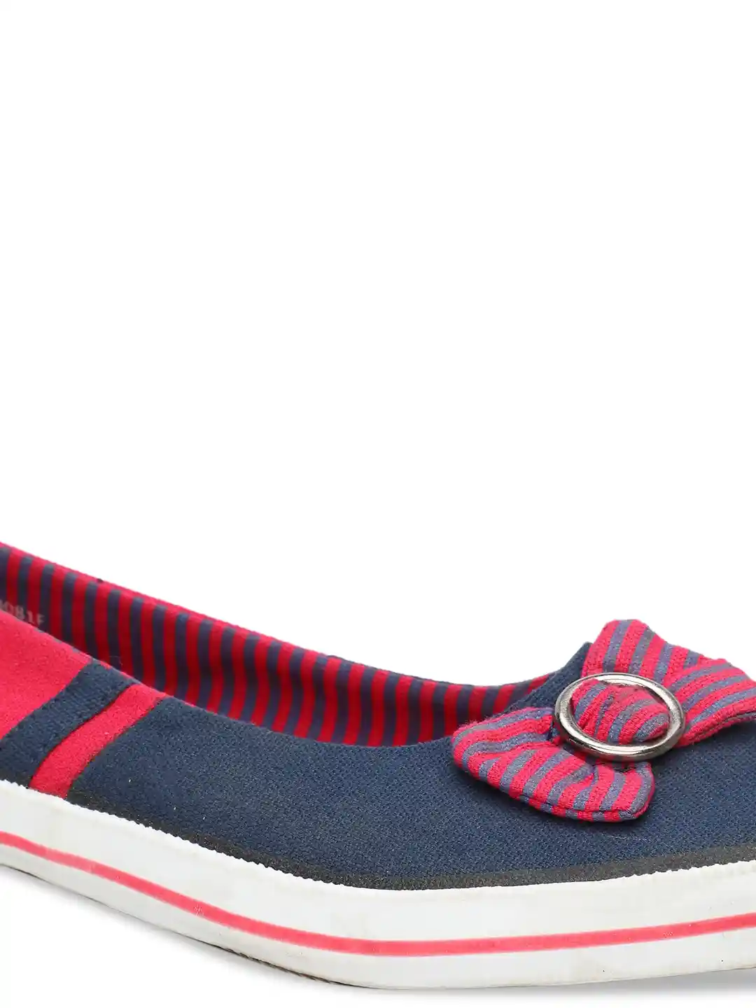 Buy Bata Women Blue Red Colourblocked Fabric Ballerinas