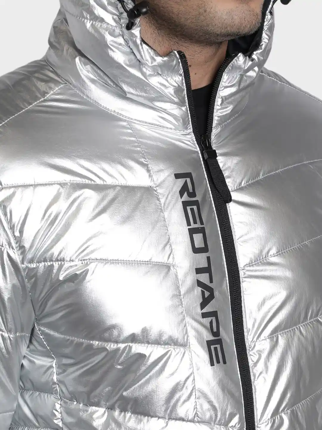 Buy Red Tape Men Silver-Toned Printed Puffer Jacket Jackets for