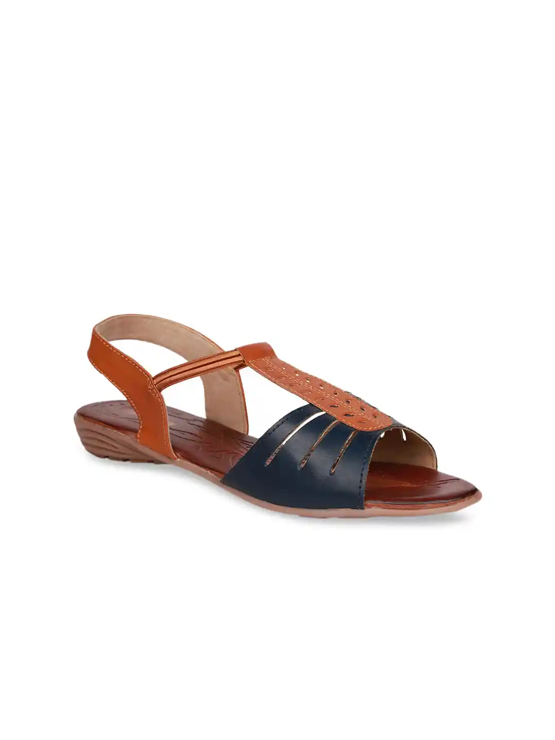 Buy Bata Women Blue Brown Colourblocked Sandals Heels for
