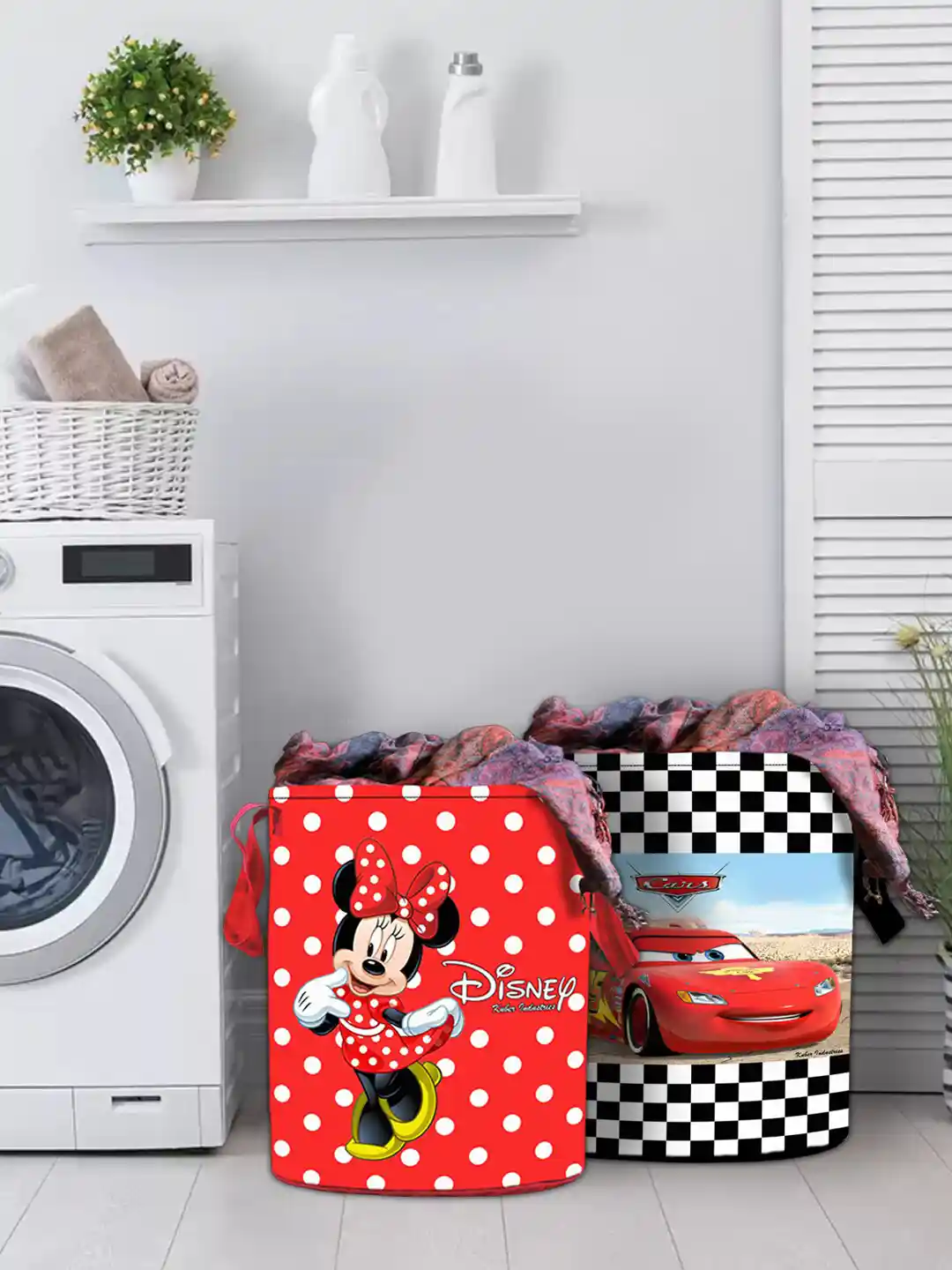 Laundry Bags Blue Red White Set Of Black Blue Disney Printed