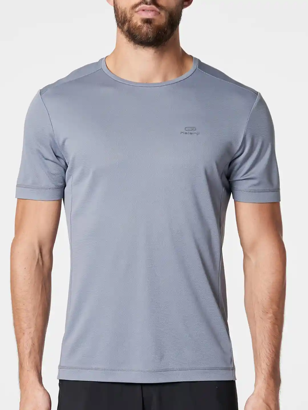 Buy Decathlon Men Grey Solid Running T-shirt Tshirts for Men