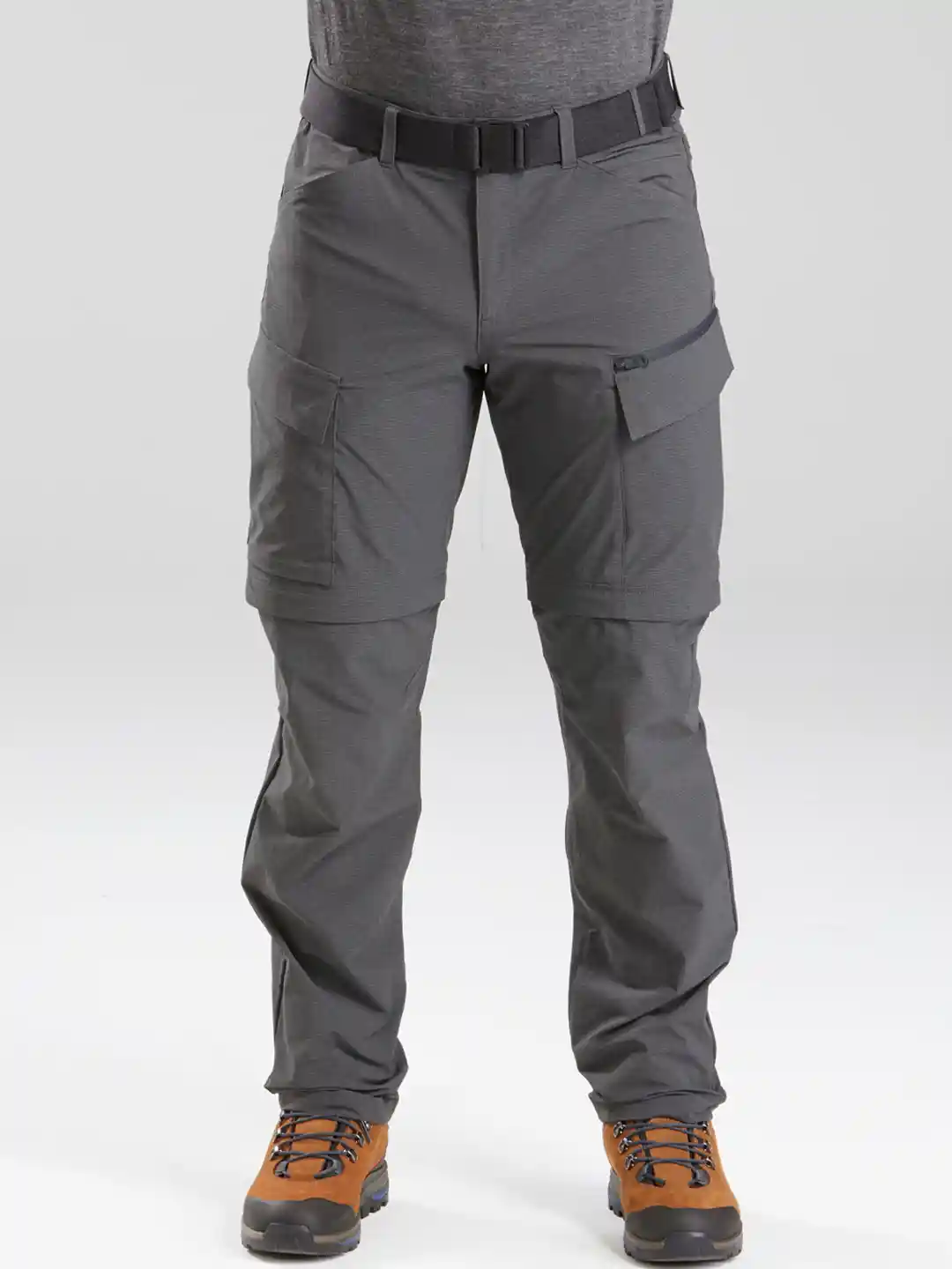 Forclaz Mens Zip Off Cargo Pants Decathlon Men Grey Regular Fit