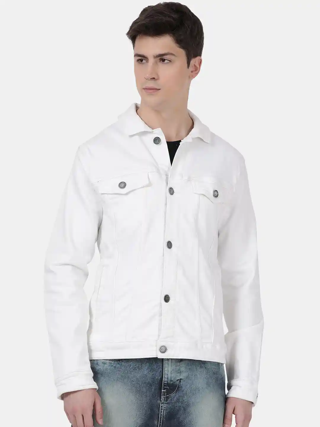 Myntra Highlander White Denim Jacket Male White Denim Jacket Cheap