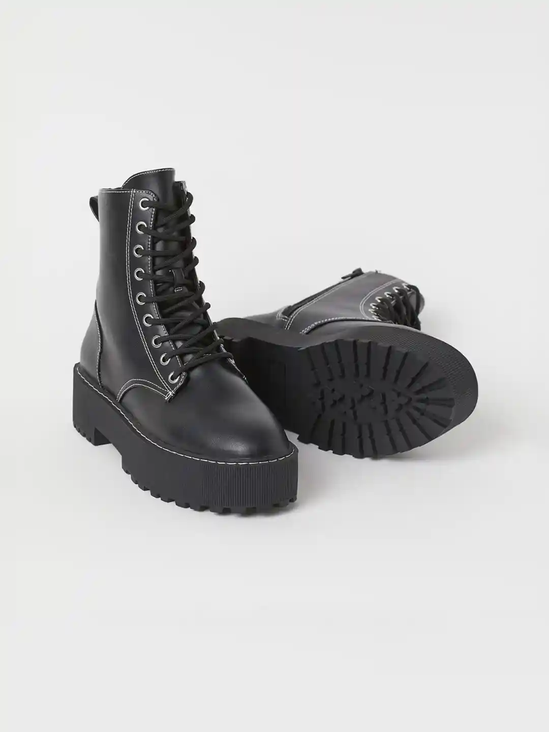 Buy H&M Women Black Solid Platform Boots Boots for Women