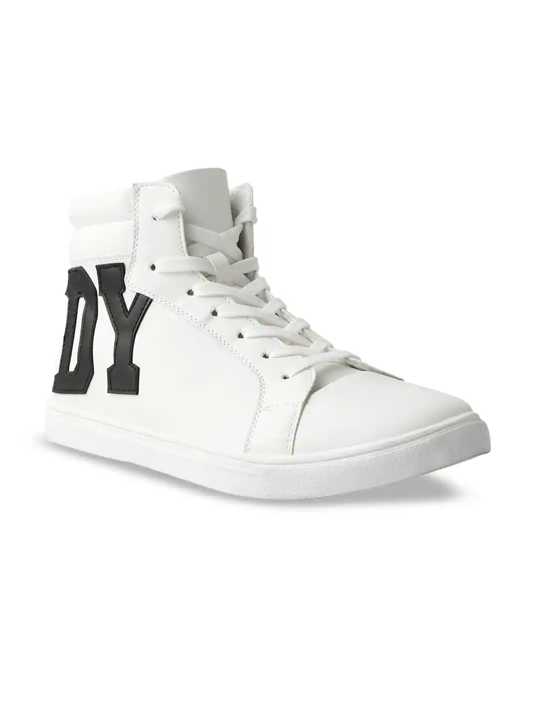 Buy Rowdy Men White Printed Synthetic High-Top Sneakers Casual