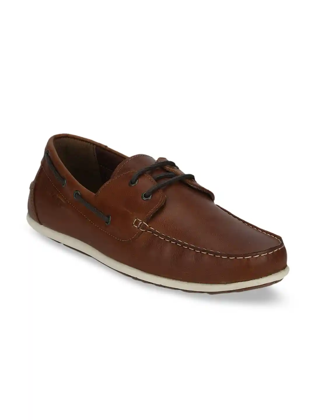 Buy Red Tape Men Brown Solid Leather Boat Shoes Casual Shoes for