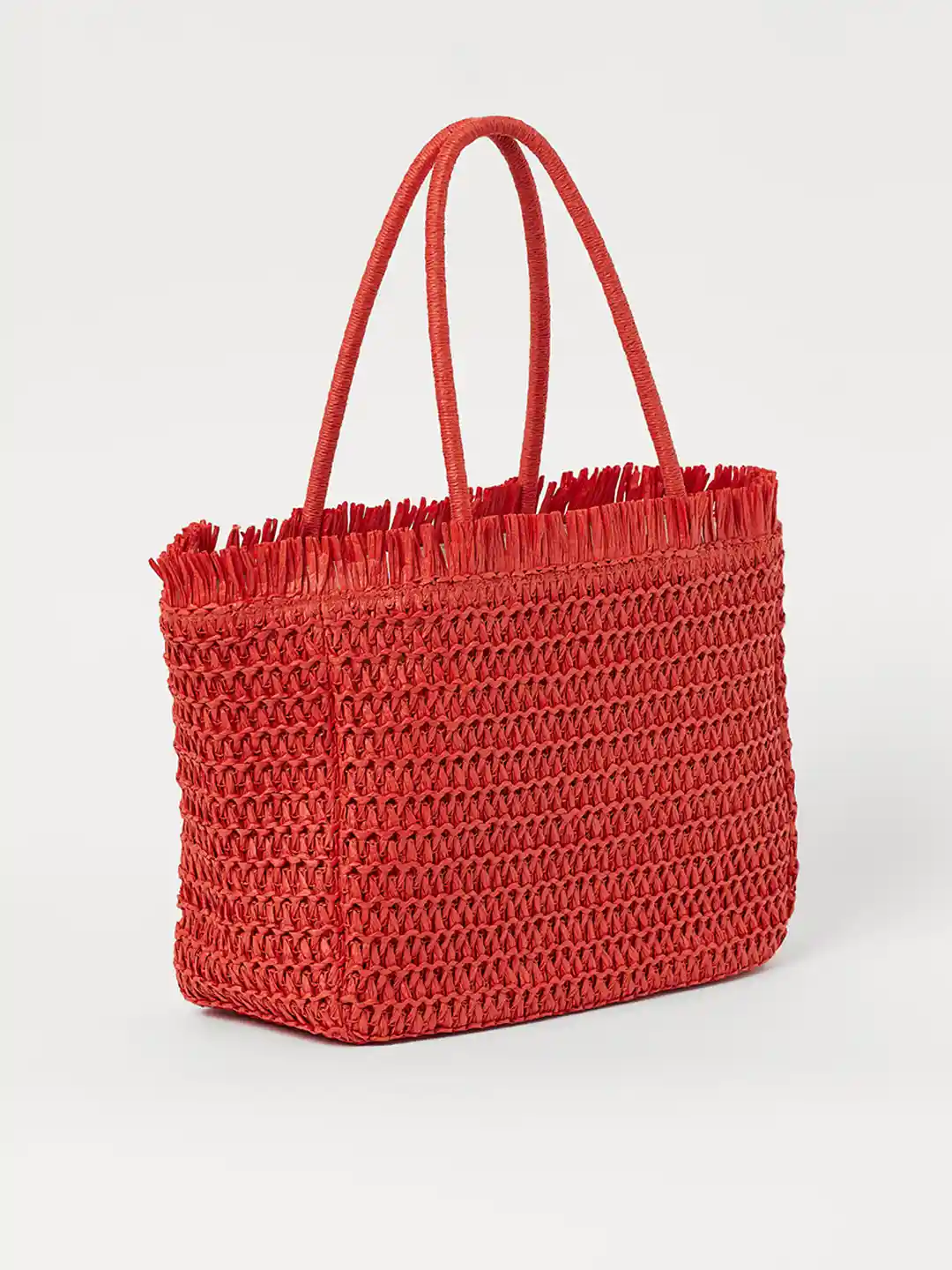 Buy H&M Women Red Paper Straw Shopper Bag Handbags for Women
