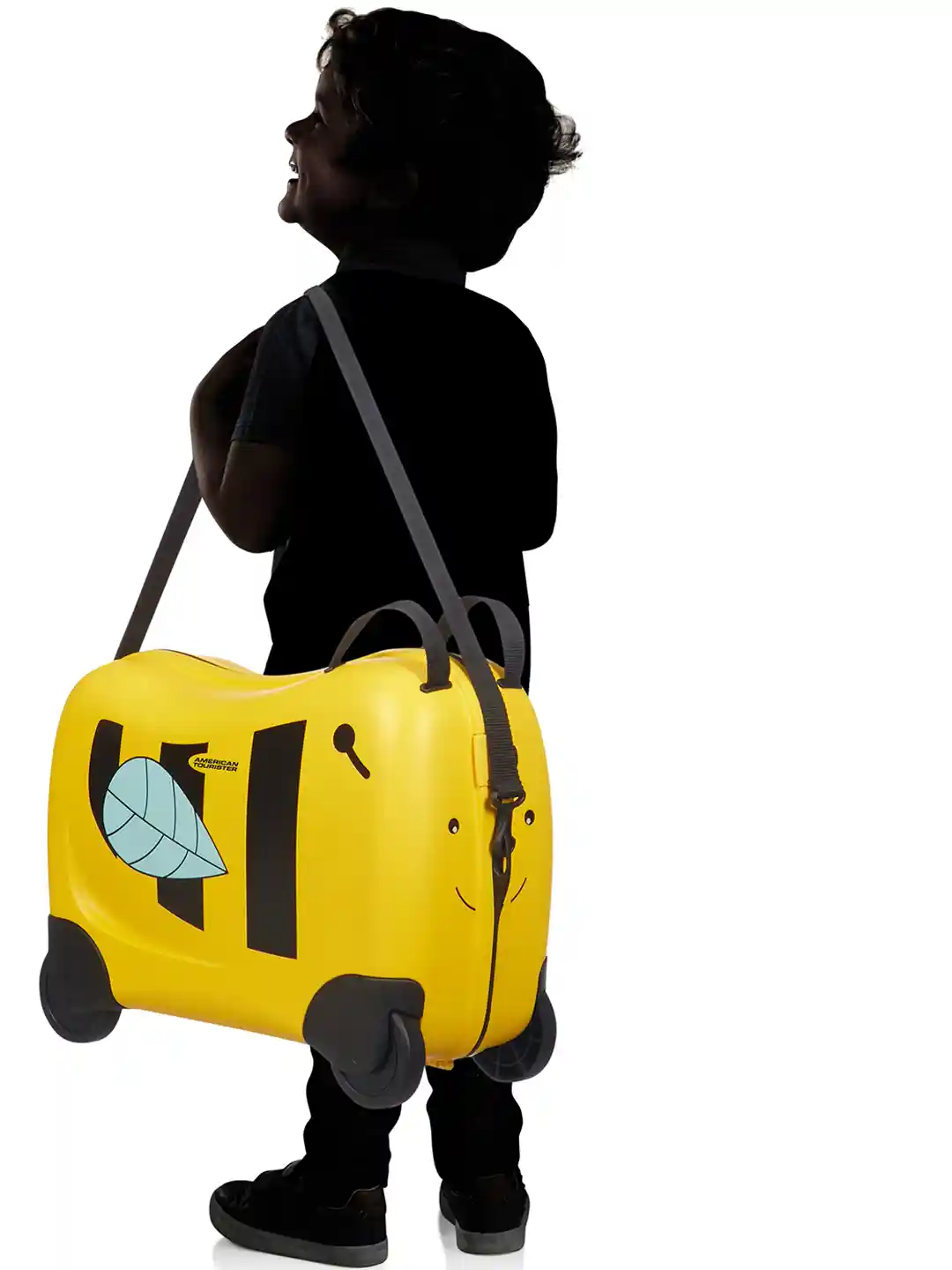 Buy AMERICAN TOURISTER Kids Yellow Black Bee Printed Hard-Sided - Main Image