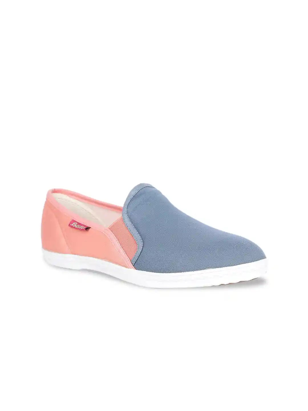 Buy Bata Women Blue Peach-Coloured Colourblocked Slip-On