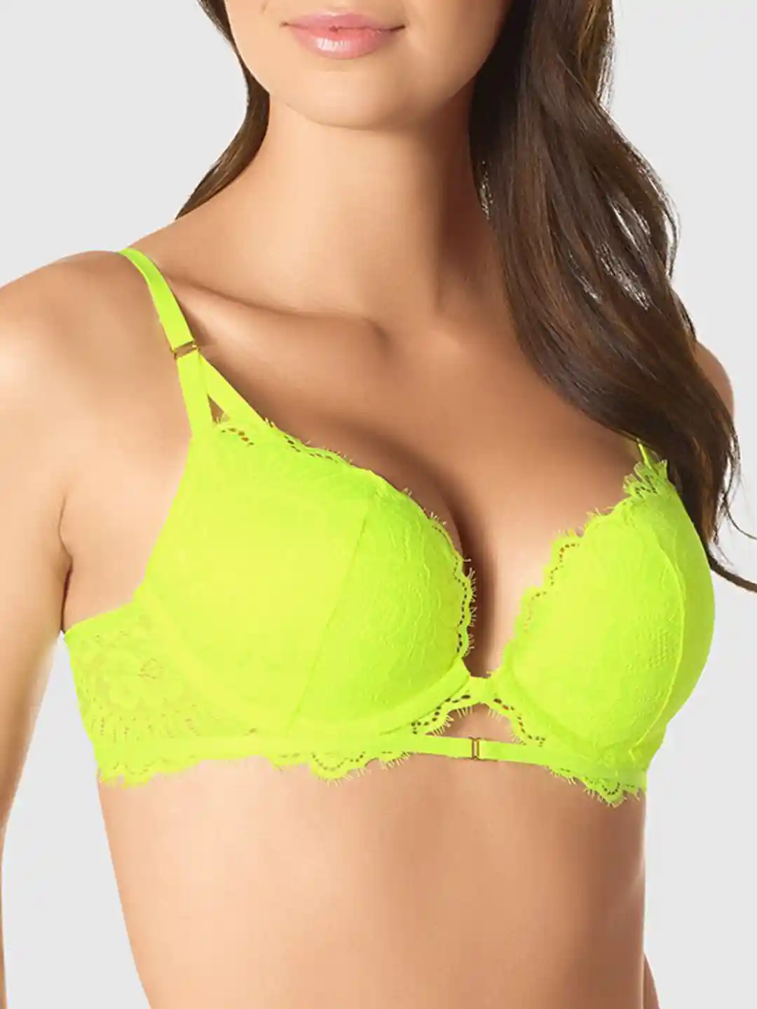 Buy La Senza Fluorescent Green Solid Underwired Heavily Padded