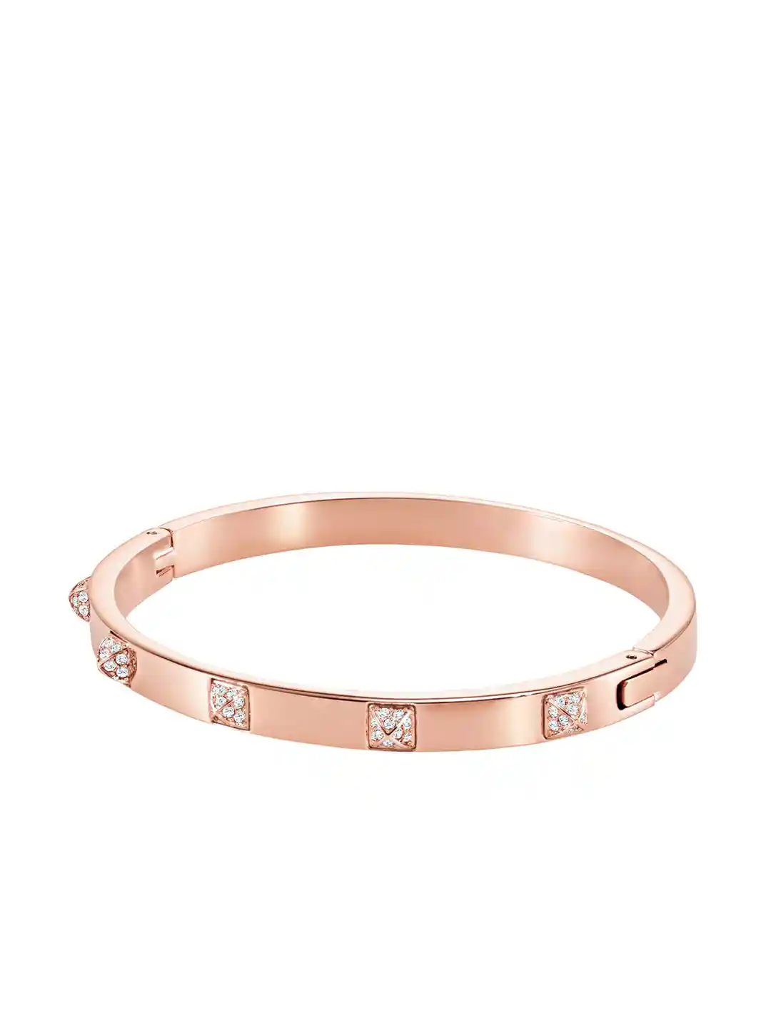 Buy SWAROVSKI White Rose Gold-Plated Tactic Bangle Bracelet