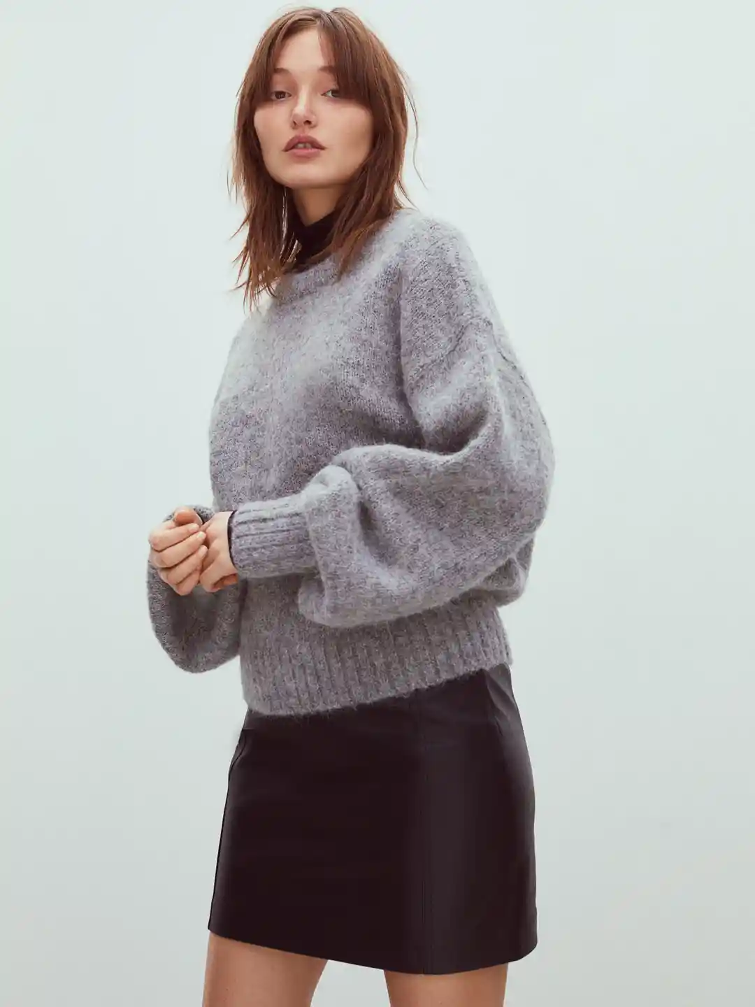 Buy H&M Women Black Imitation Leather Skirt Skirts for Women