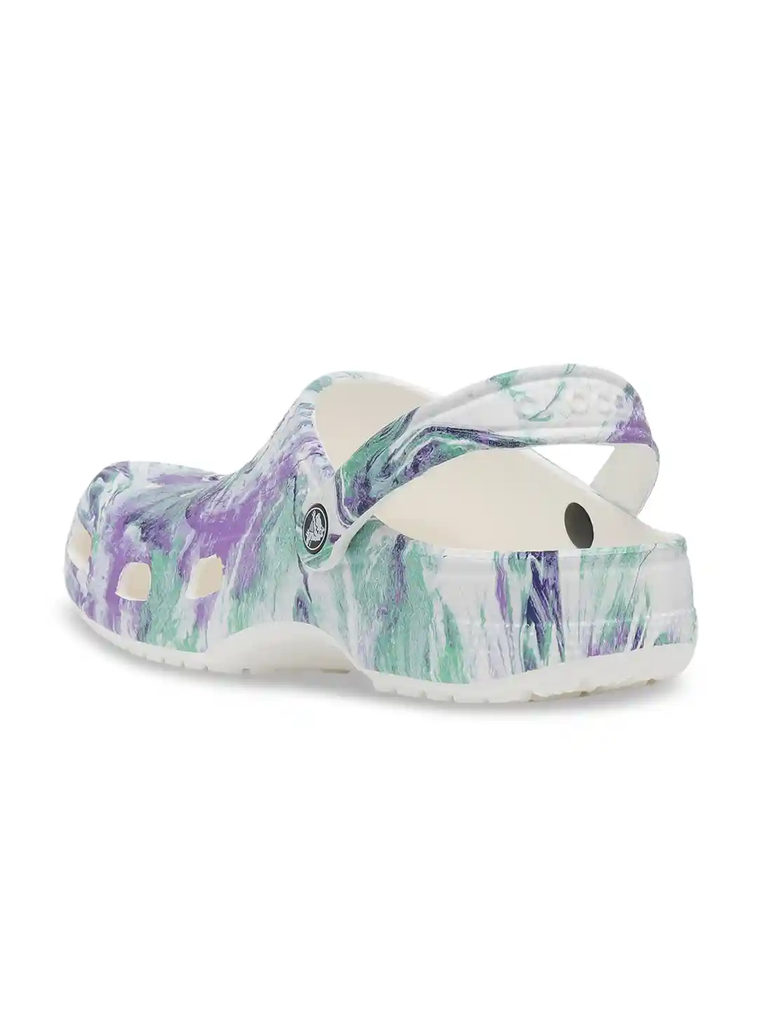 Buy Crocs Classic Unisex Off-White Purple Printed Clogs Flip