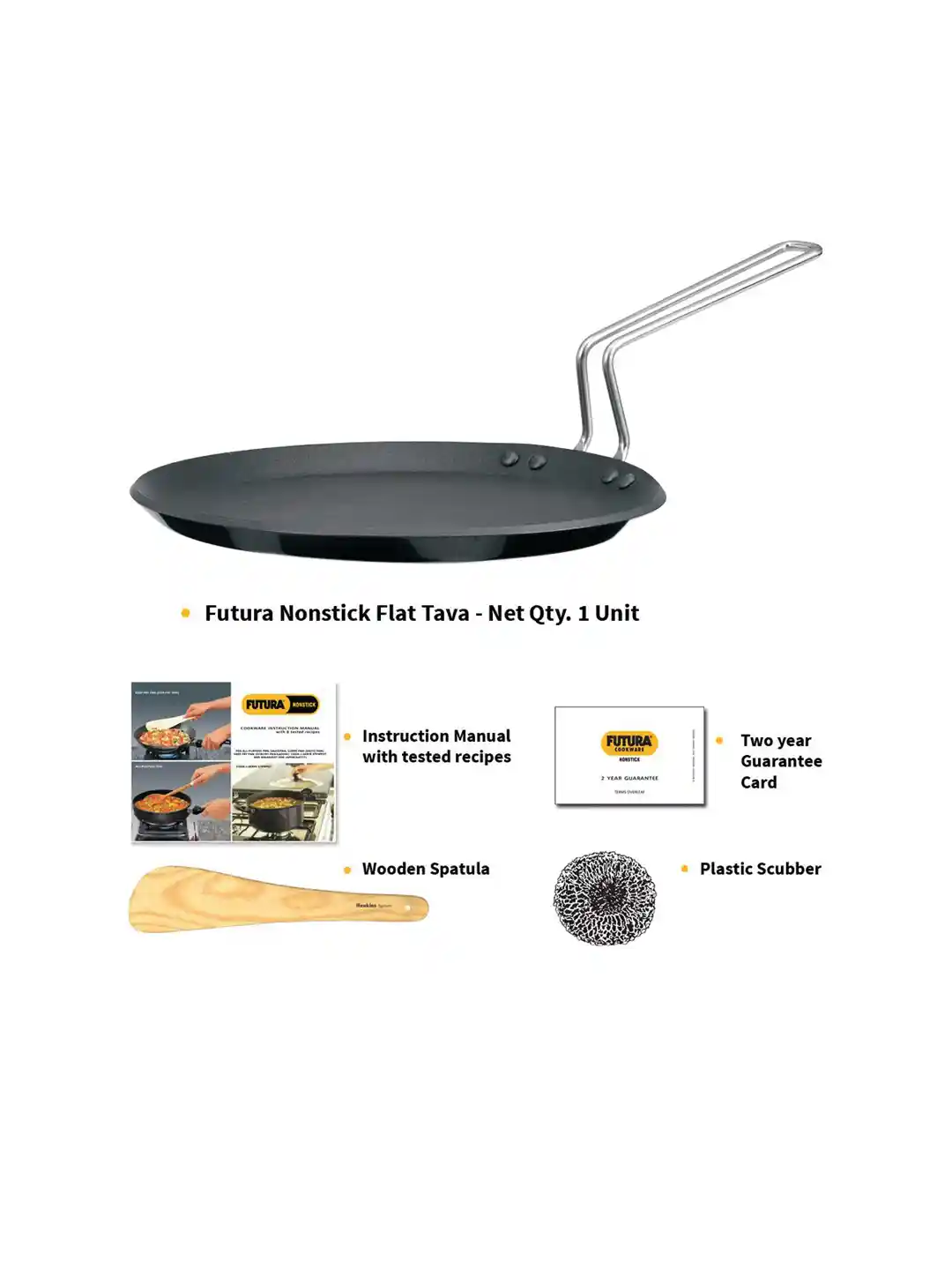 Buy Hawkins Black Solid Futura Nonstick Flat Tava With Induction