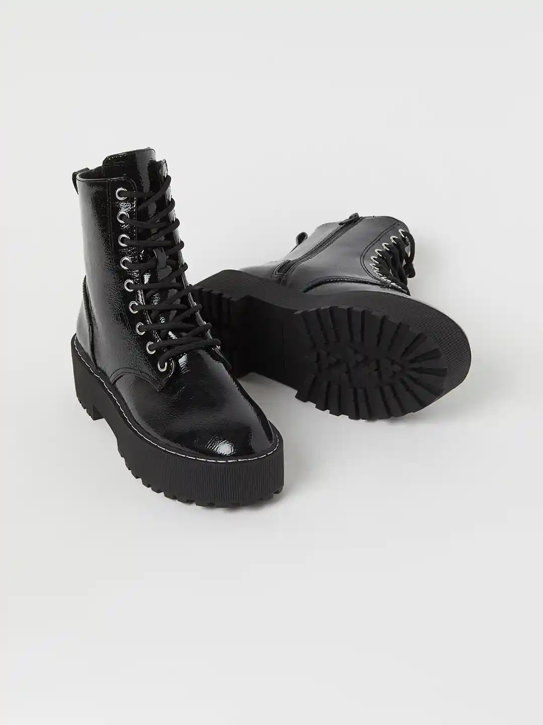 H&M Women Black Solid Platform Boots