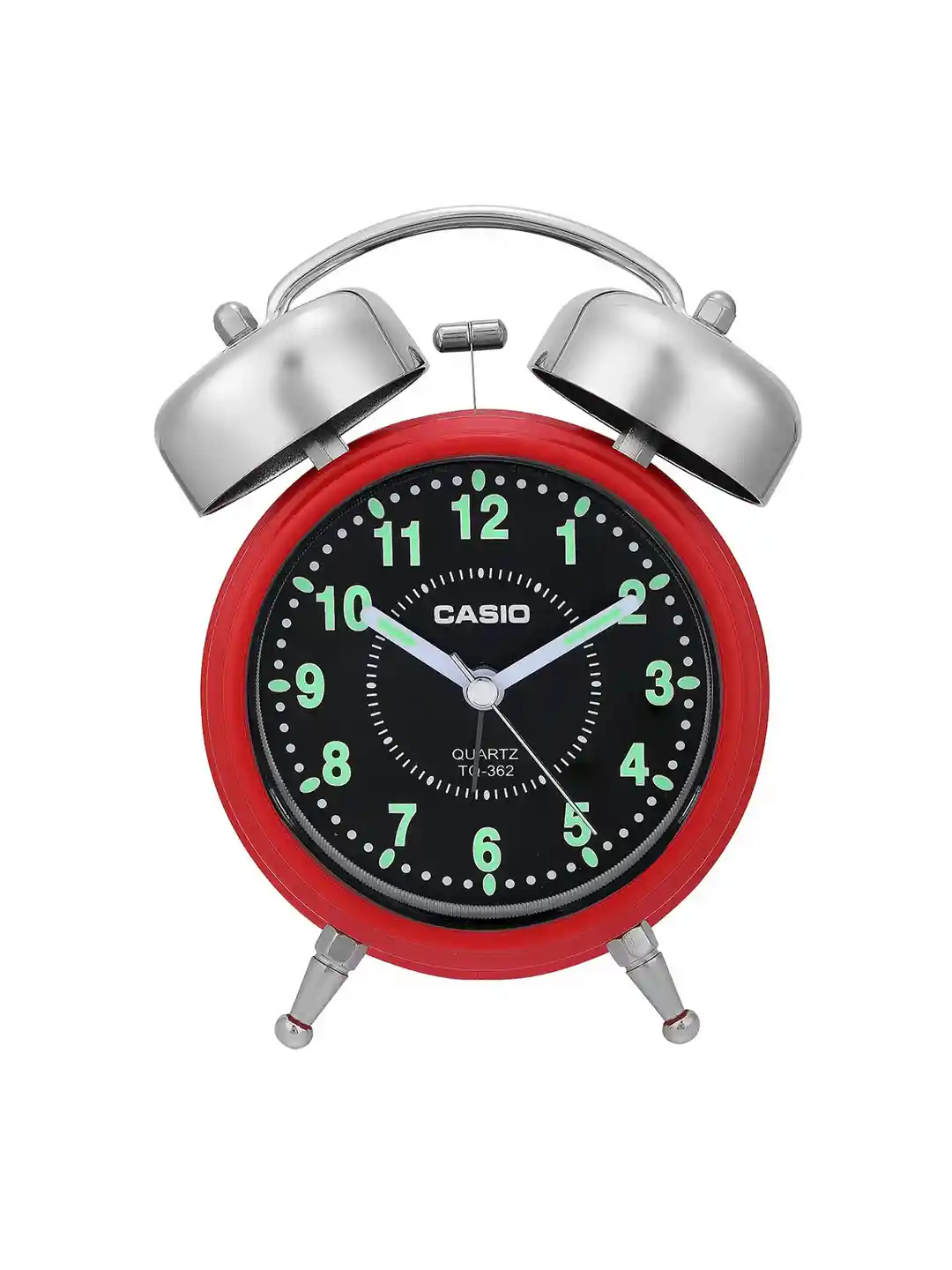 Buy CASIO Red Black Round Solid Analogue Alarm Clock Clocks