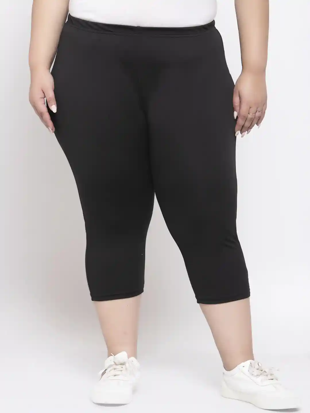 Buy plusS Women Black Solid Regular Fit Capris Capris for Women