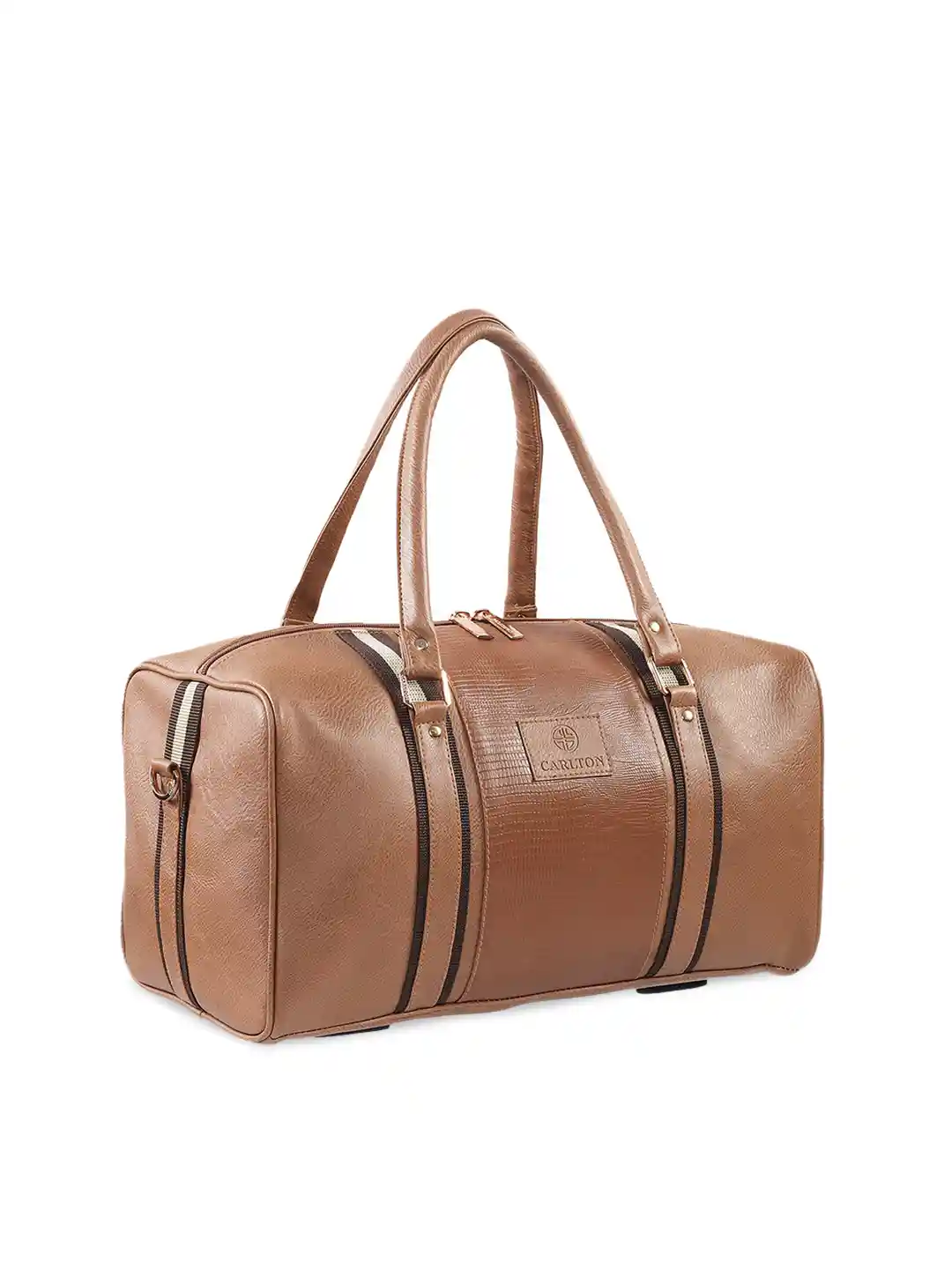 Buy Carlton London Unisex Tan Brown Textured Duffel Bag Duffel