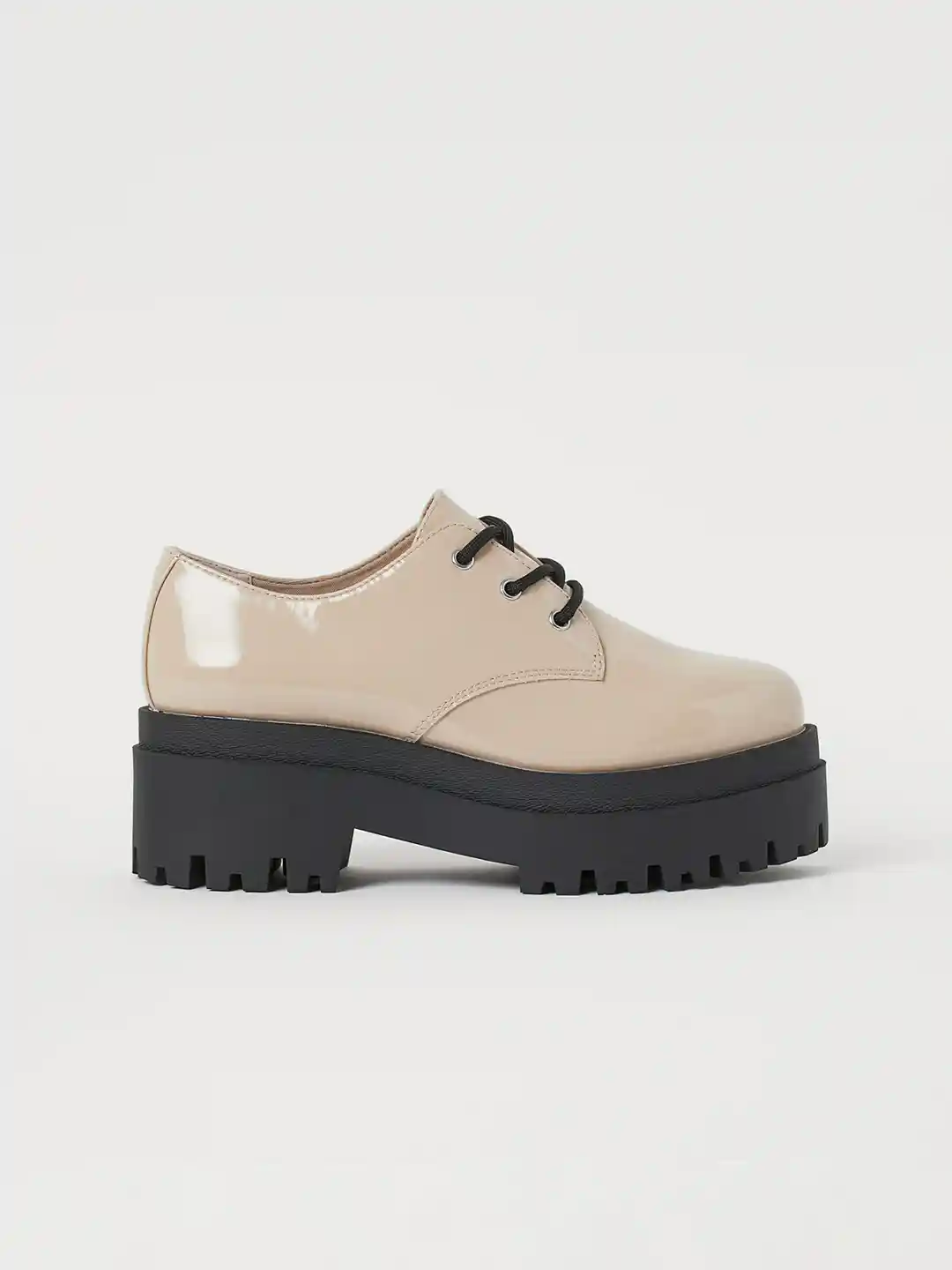 Buy H&M Women Beige Solid Platform Derby shoes Casual Shoes for