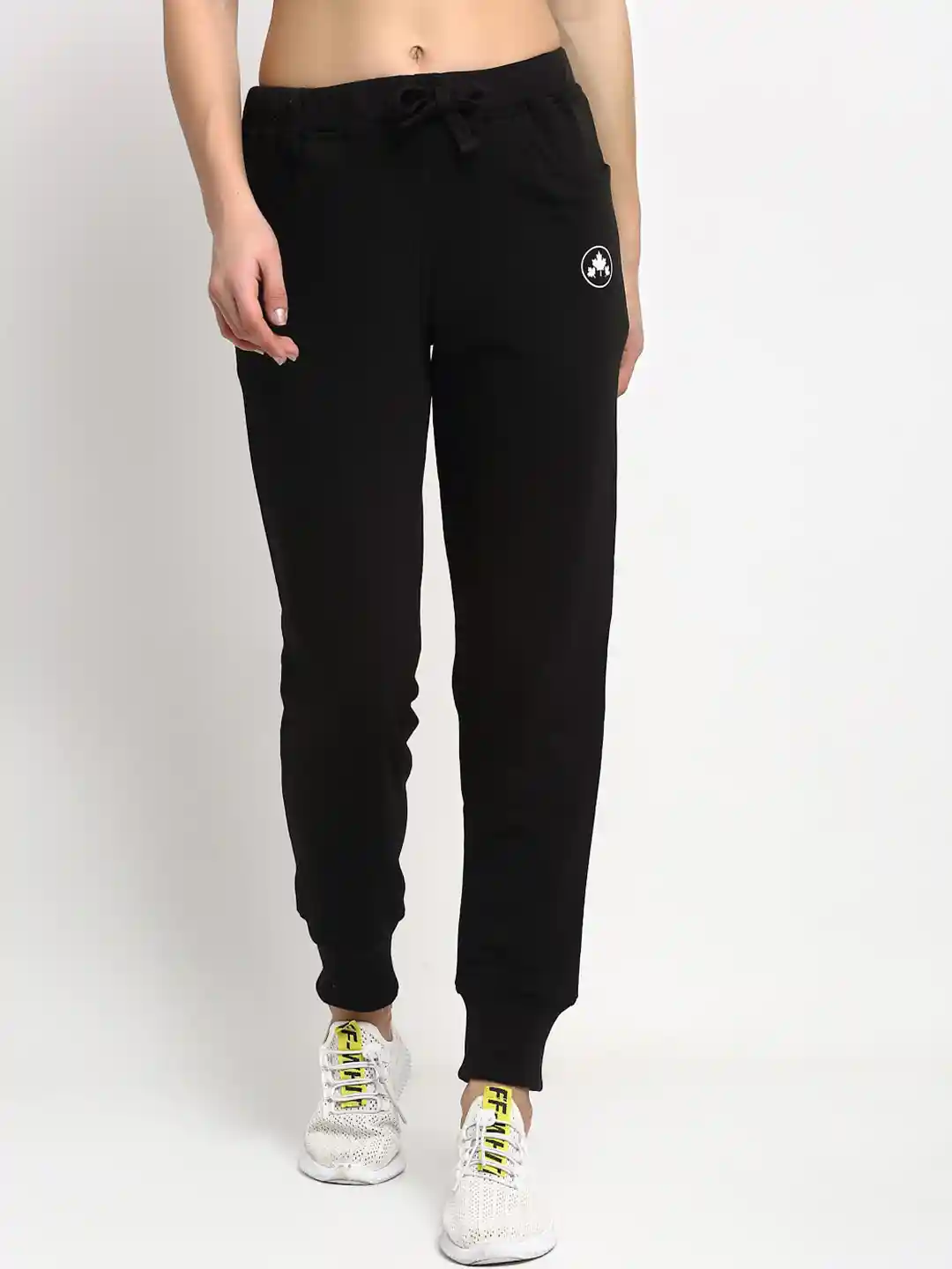 Buy Rute Women Black Solid Slim-Fit Joggers Track Pants for