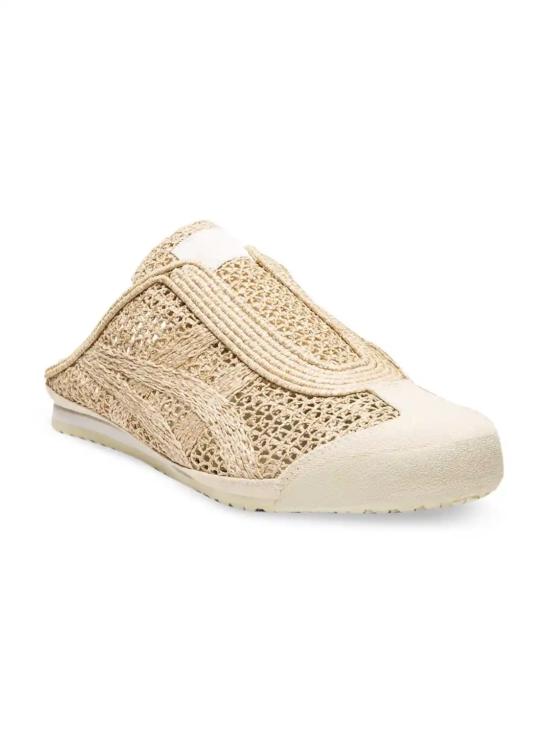 Buy Onitsuka Tiger Unisex Beige Woven Design Slip-On Sneakers