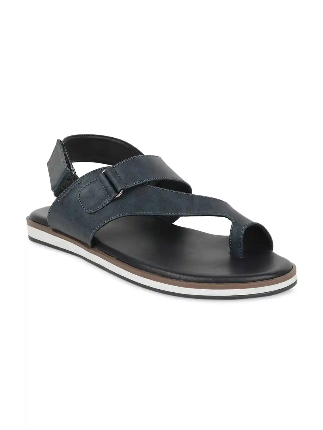 Bata Men Navy Blue Black Comfort Sandals