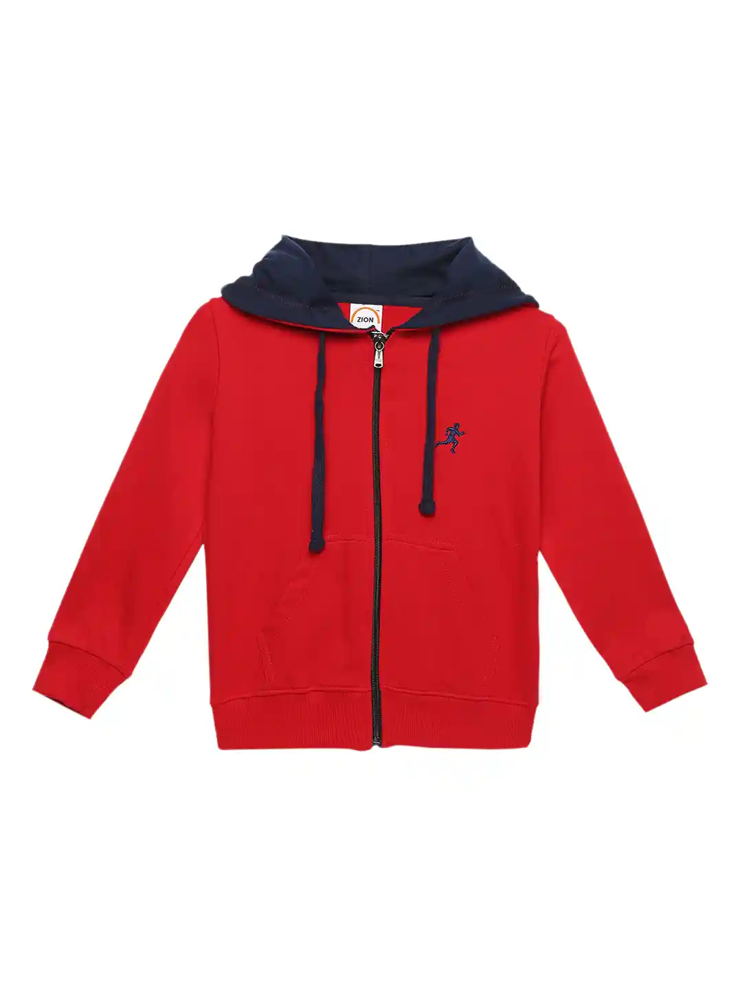 Buy ZION Boys Red Pure Cotton Solid Hooded Sweatshirt