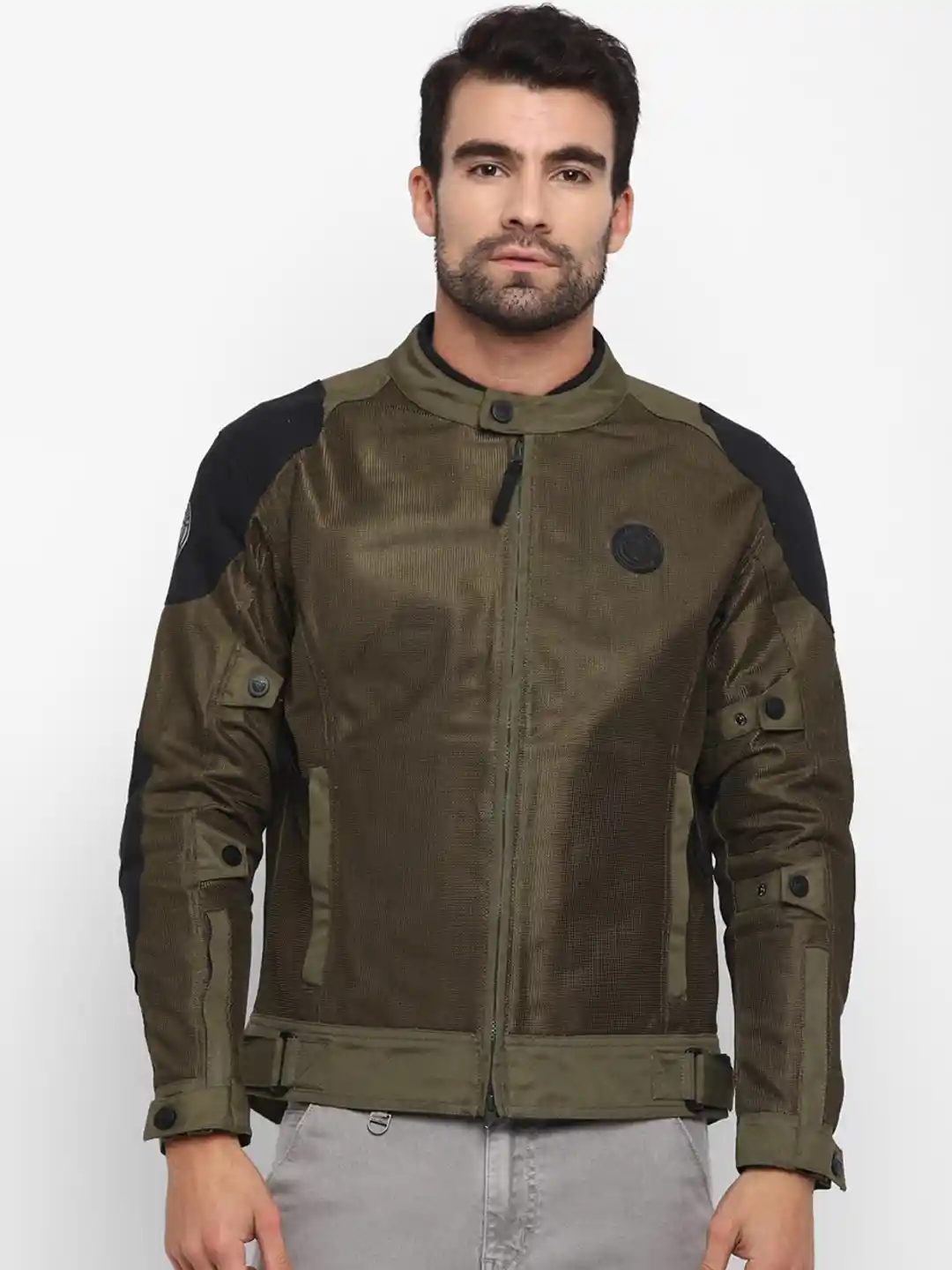Buy Royal Enfield Men Olive Green Streetwind V1 Riding Jacket