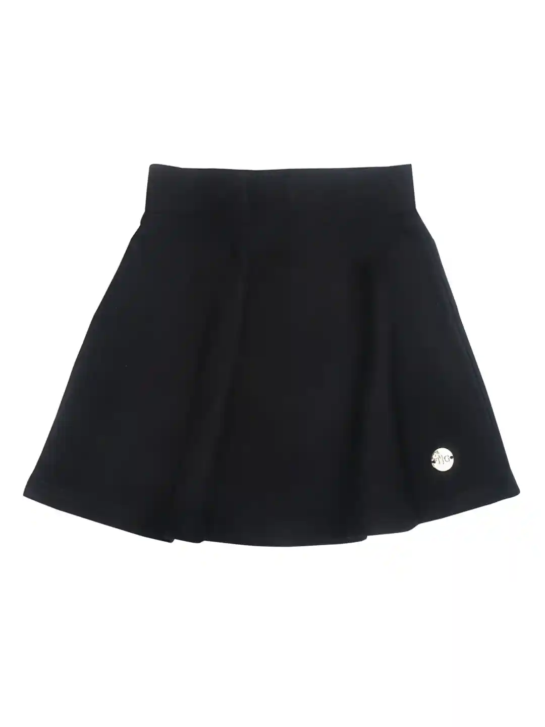 Tiny Girl Girls Black Solid Flared Mini Skirt