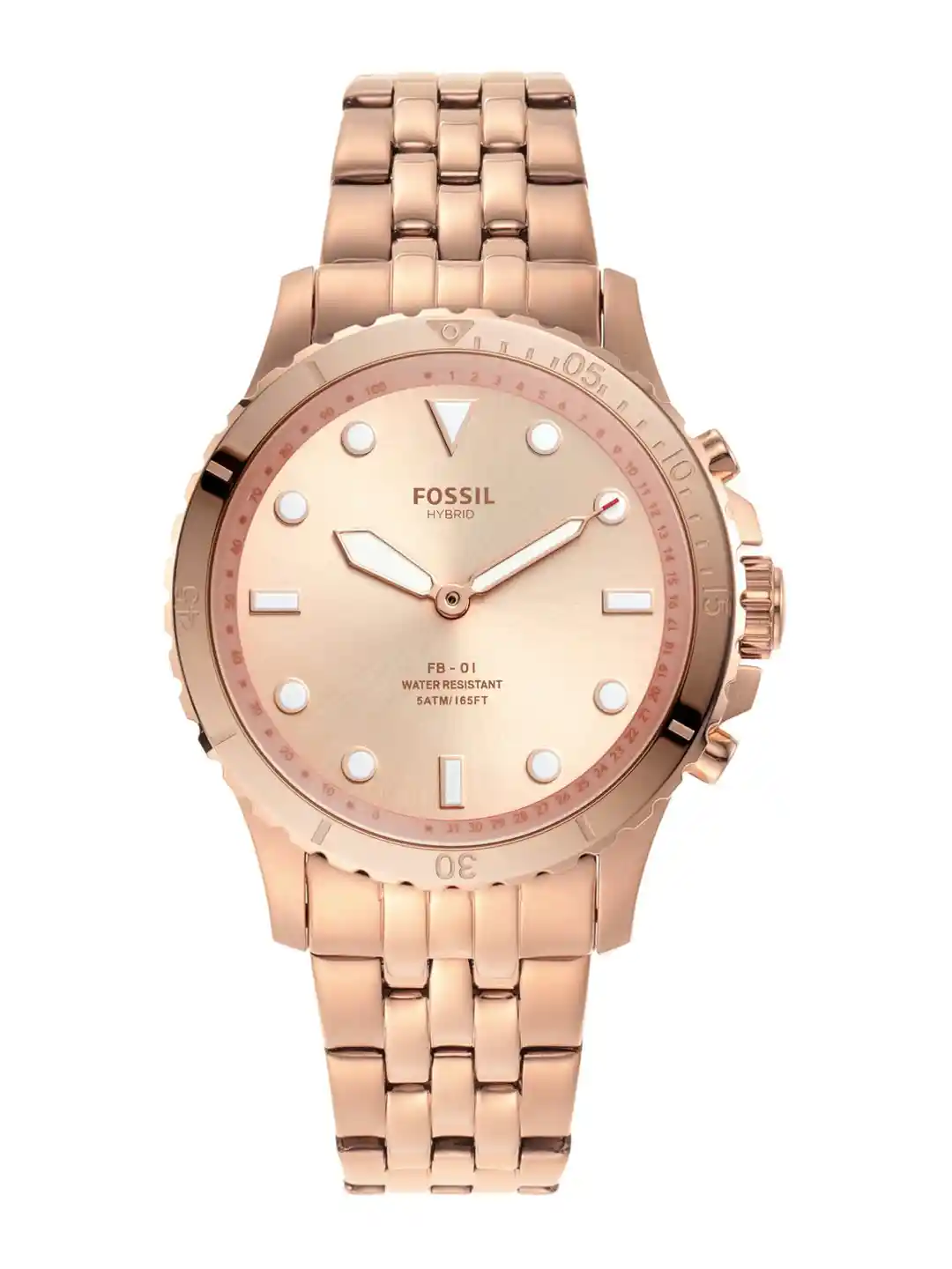 Rose Gold Fossil Hybrid Watch Womens Fossil Women's Charter HR