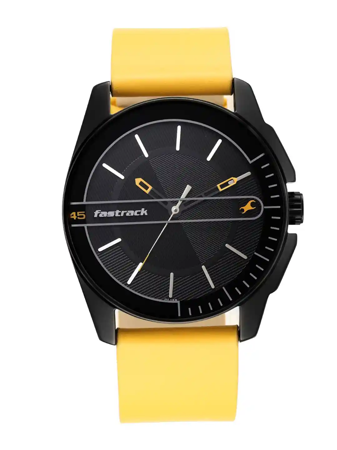 Fastrack Men Black Yellow Analogue Watch 3089NL01