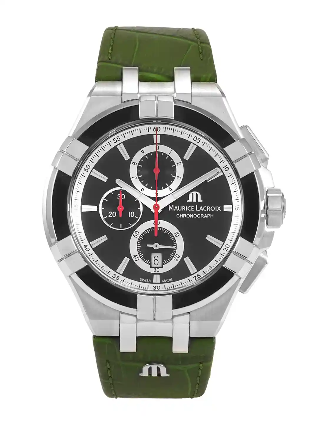 Buy MAURICE LACROIX Men Black Aikon Analogue Watch AI1018-PVB21