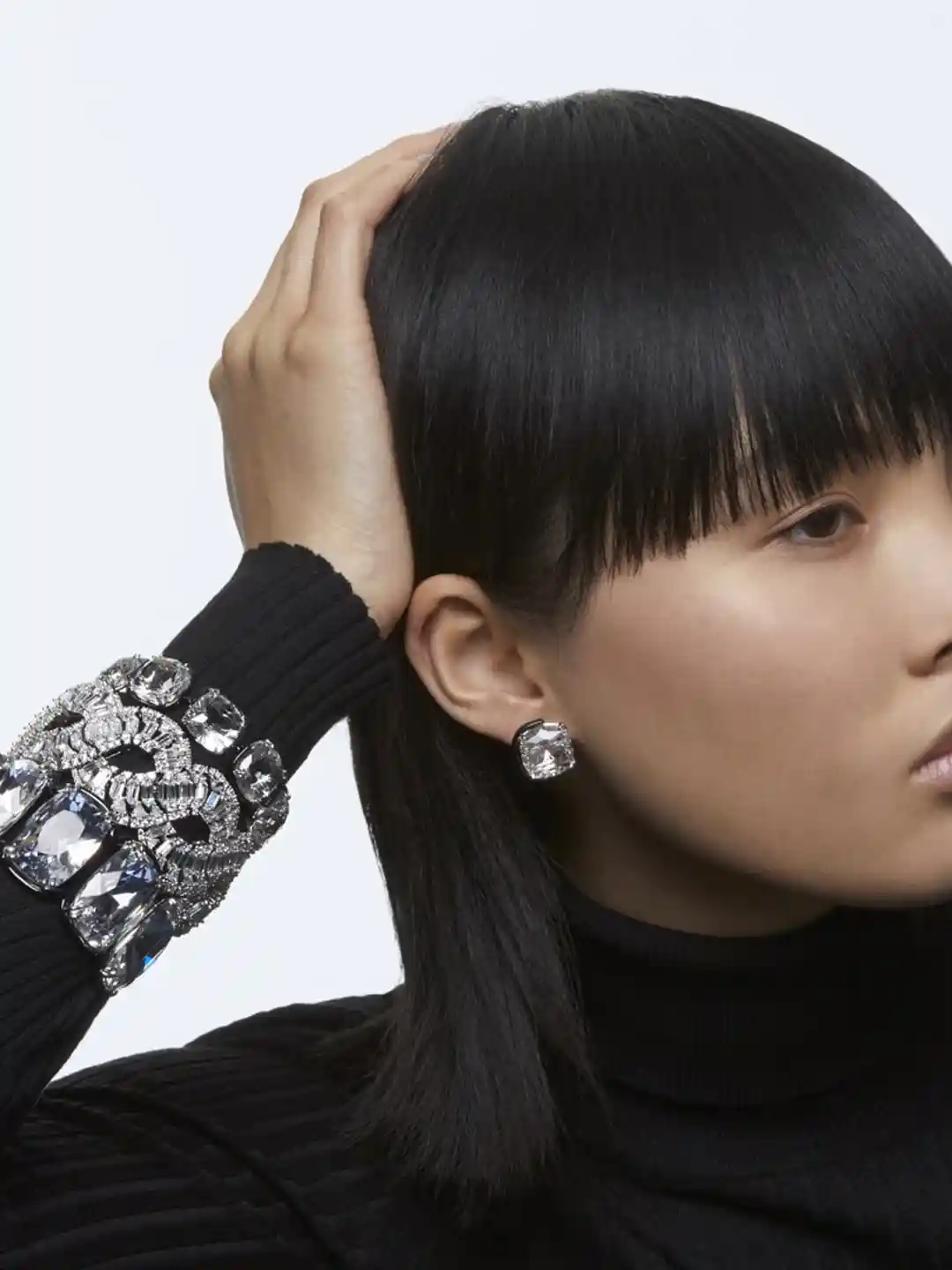 Buy SWAROVSKI Women Silver Black Harmonia Bracelet Cushion Cut