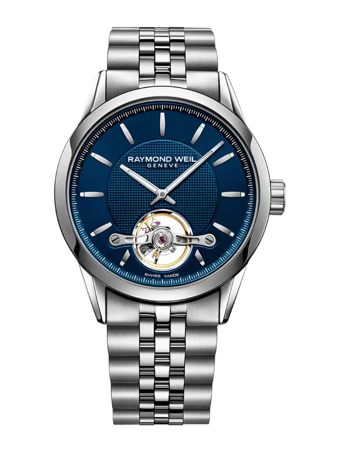 Raymond Weil Men Blue Dial Silver Toned Stainless Steel Watch  2780-ST-50001