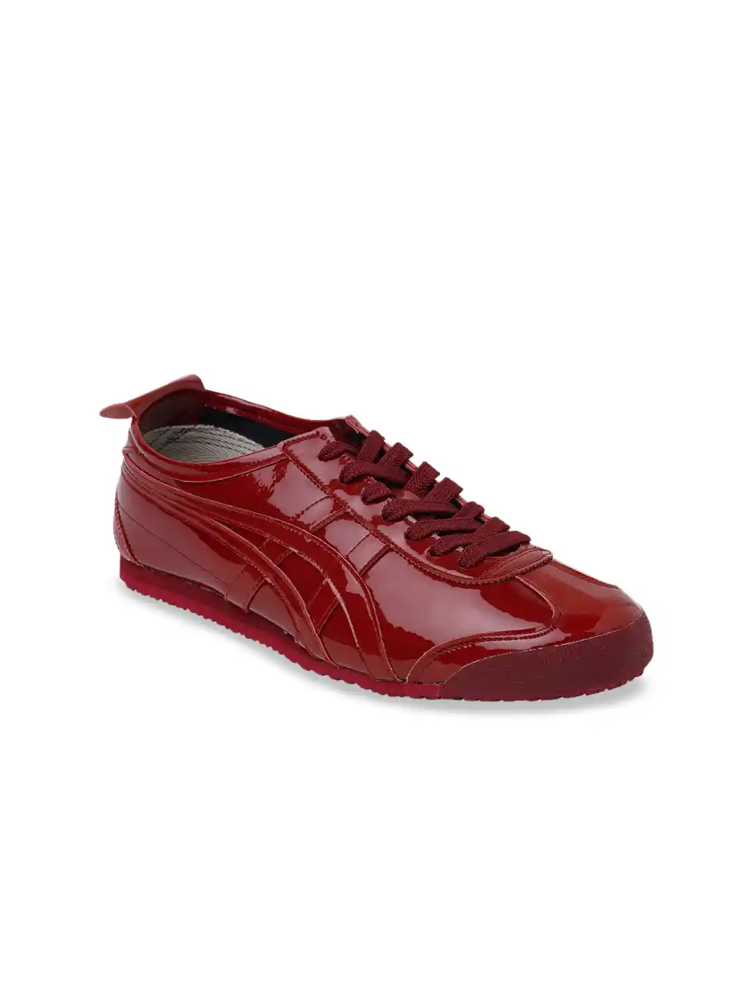 Buy Onitsuka Tiger Women Maroon Leather Sneakers Mexico 66
