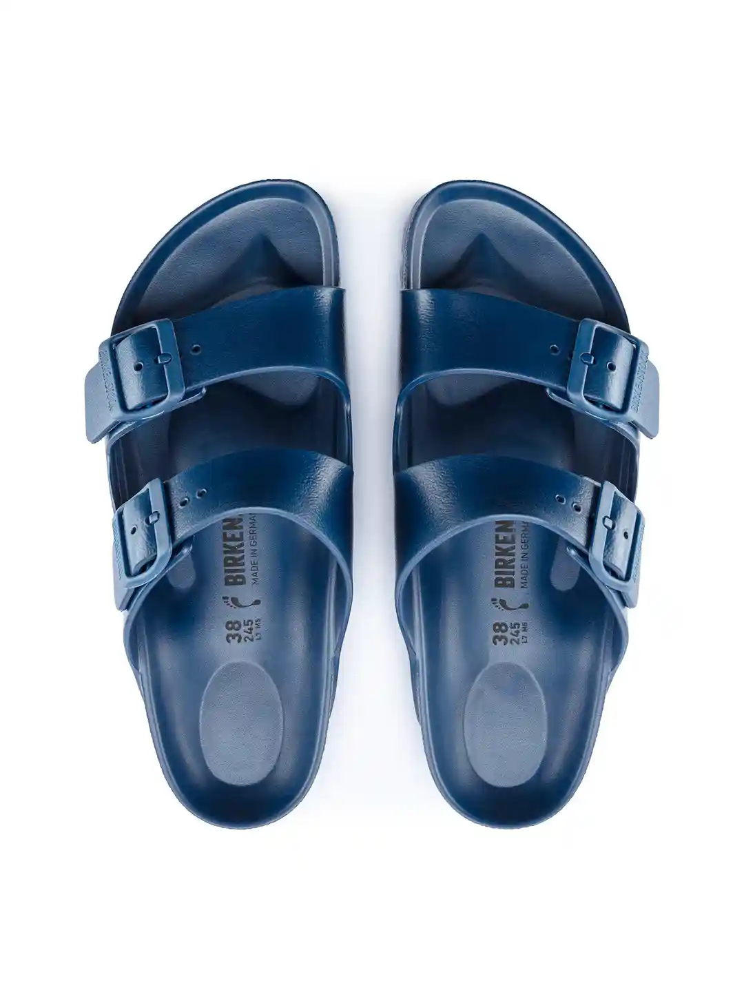 Buy Birkenstock Unisex Arizona Essentials Blue Narrow Slides
