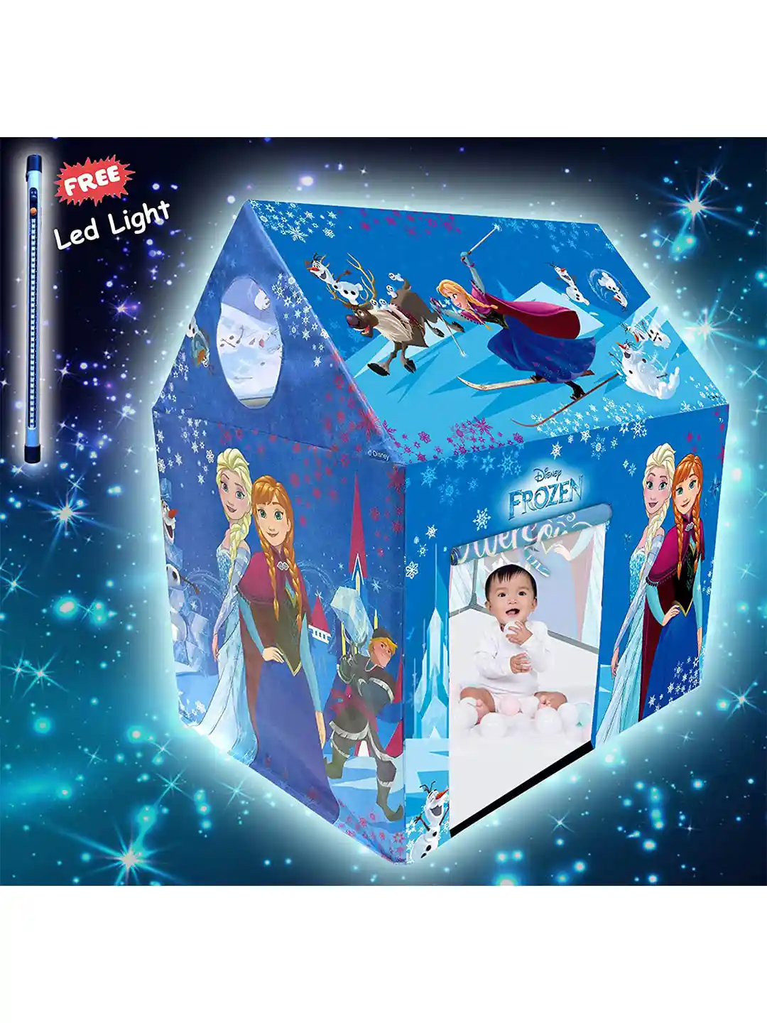 Buy ITOYS Kids Blue White Disney Frozen Play Tent House With Led
