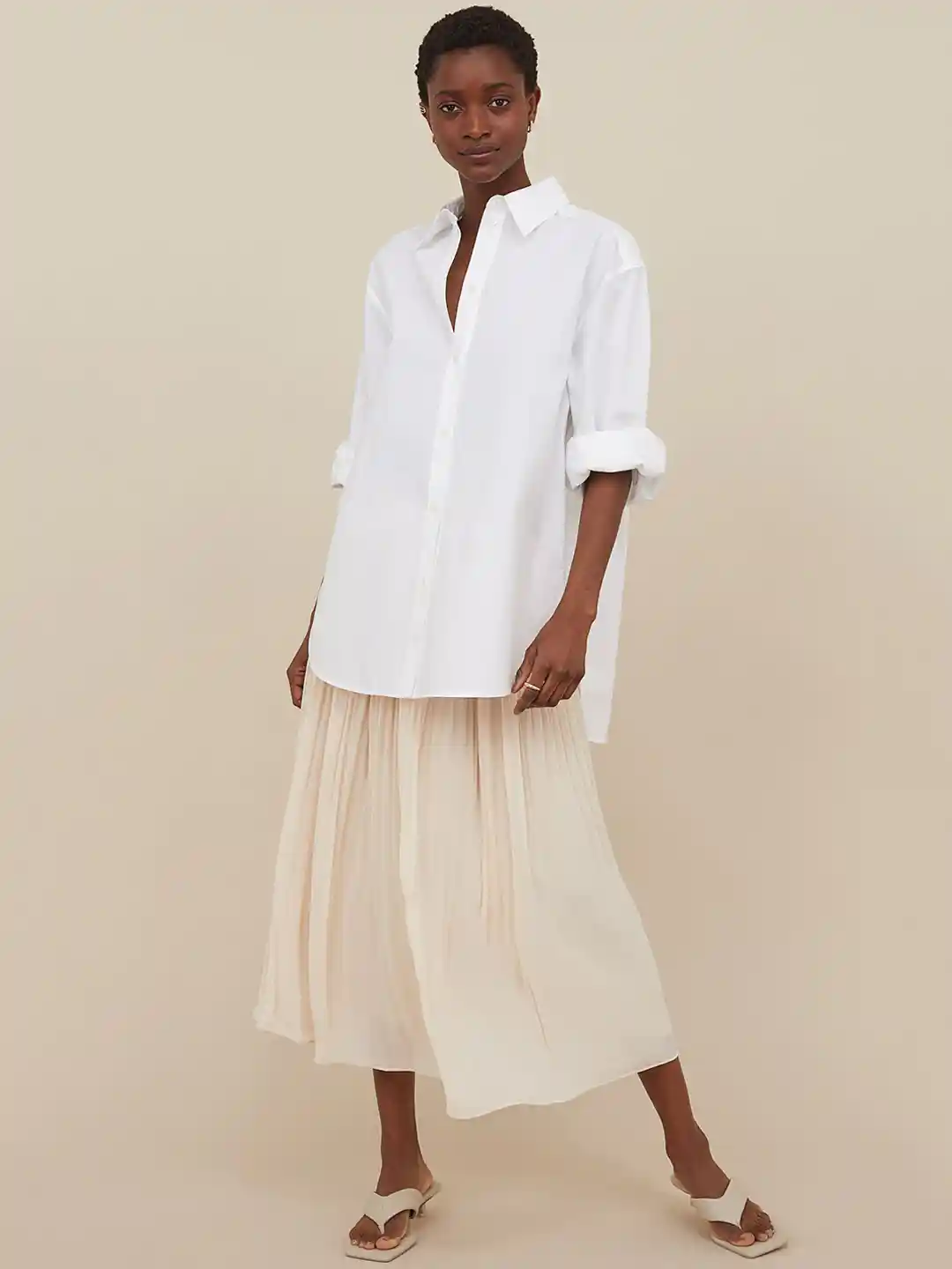 Buy H&M Women Beige Pleated Skirt Skirts for Women 14619836 Myntra